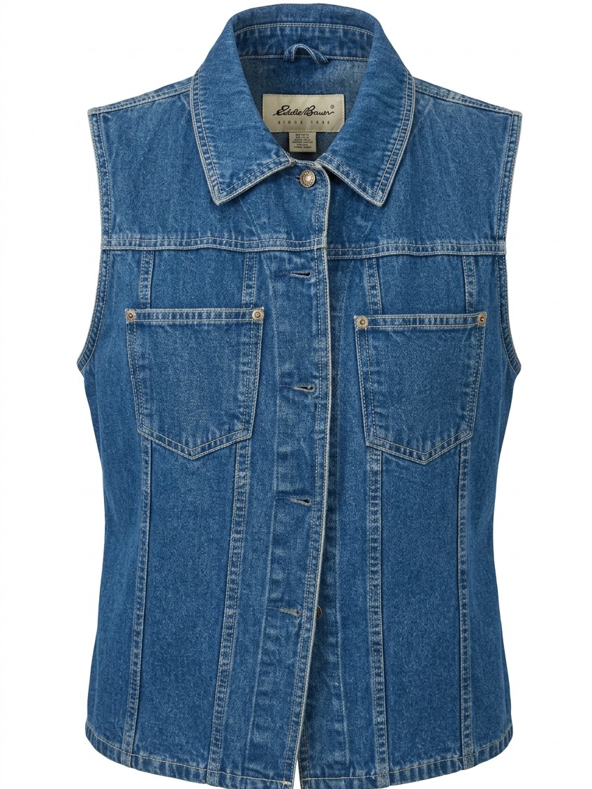 Eddie Bauer Women's Denim Vest In Blue Wash